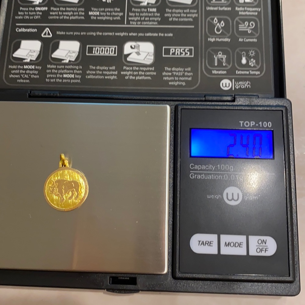 18 carat new Taurus pendant